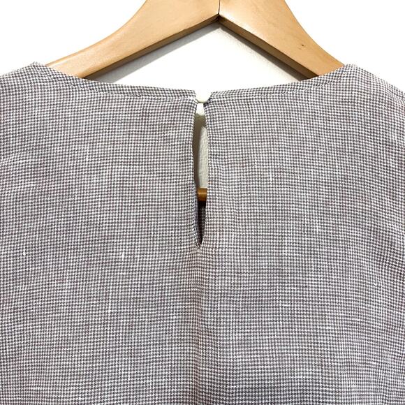 J McLaughlin 100% Linen Women Shirt Large Brown Boxy Boho Artsy Lagenlook Resort - Picture 5 of 8